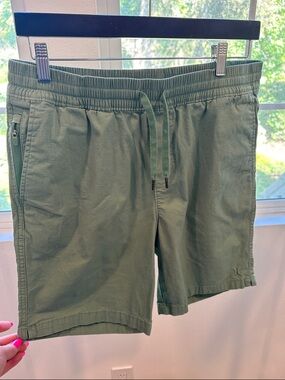 Hurley Men's Olive Green Elastic Waist Athletic Shorts